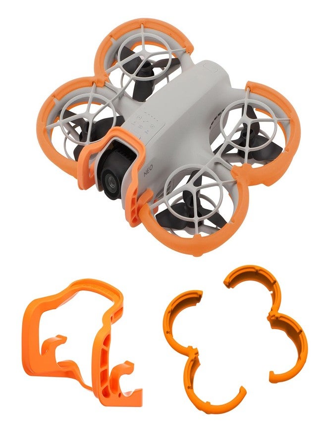 FSIDIWT Neo Propeller Guard Protector + Gimbal Bumper Guard for DJI Neo, 2 in 1 Anti-Collision Protection Guard Set for DJI Neo Accessories (Orange) - Image 1